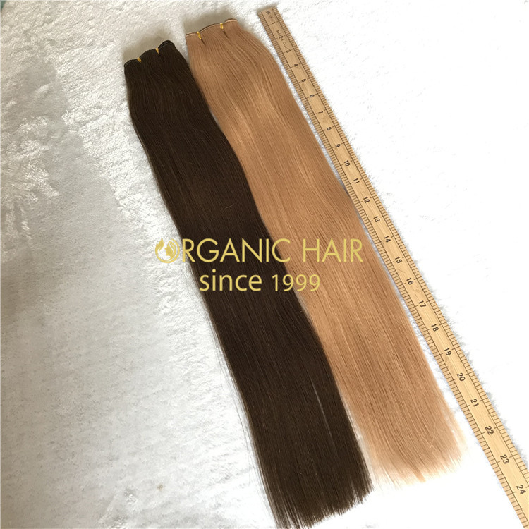 Human customized full cuticle hand tied wefts on sale X178